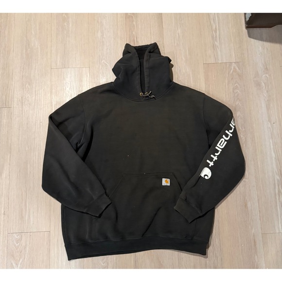 Carhartt Other - Carhartt Sleeve Logo Hoodie Mens XL Black Original Fit Heavyweight Pullover